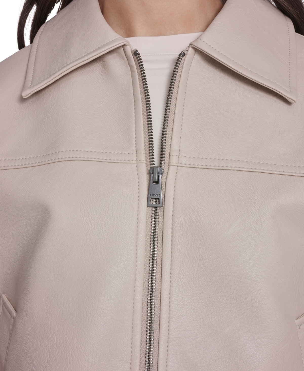 Levi's Women's Faux Leather Relaxed-Fit Zip-Front Jacket