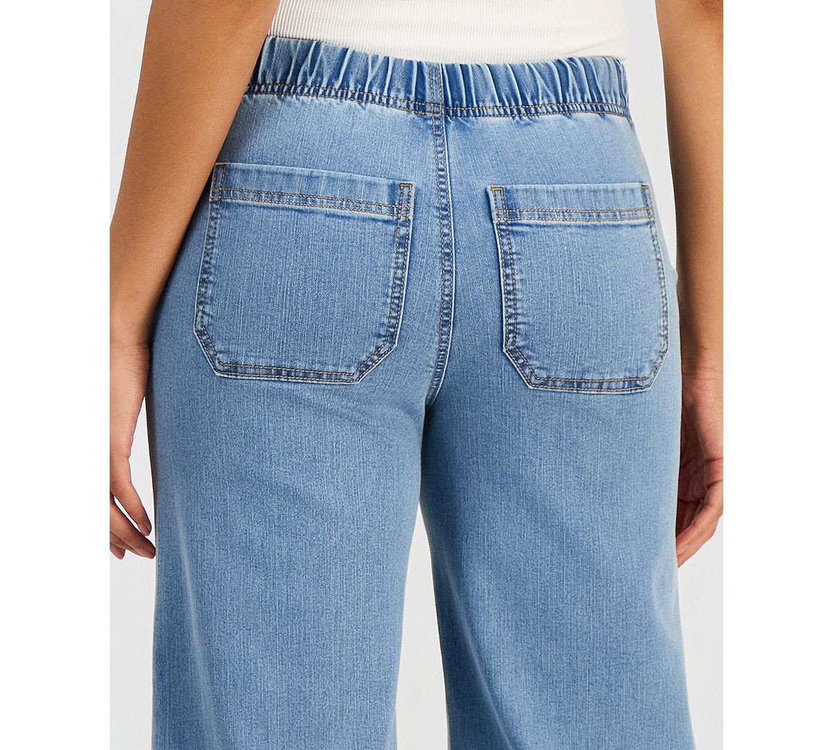 Style & Co Women's Sequined Pull-On High-Rise Cropped Wide Leg Jeans, Macy's Exclusive view 5 — MAYCSS fashion products
