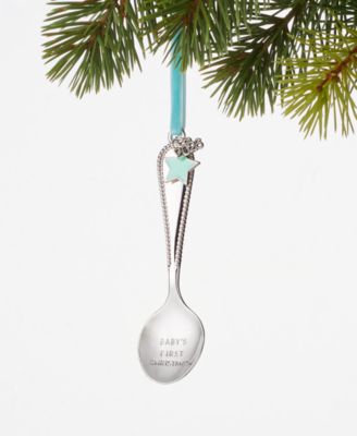 Baby's First Blue Christmas Spoon 2026 Ornament