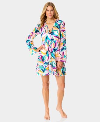 Women's Keyhole Mesh Tunic Swim Dress