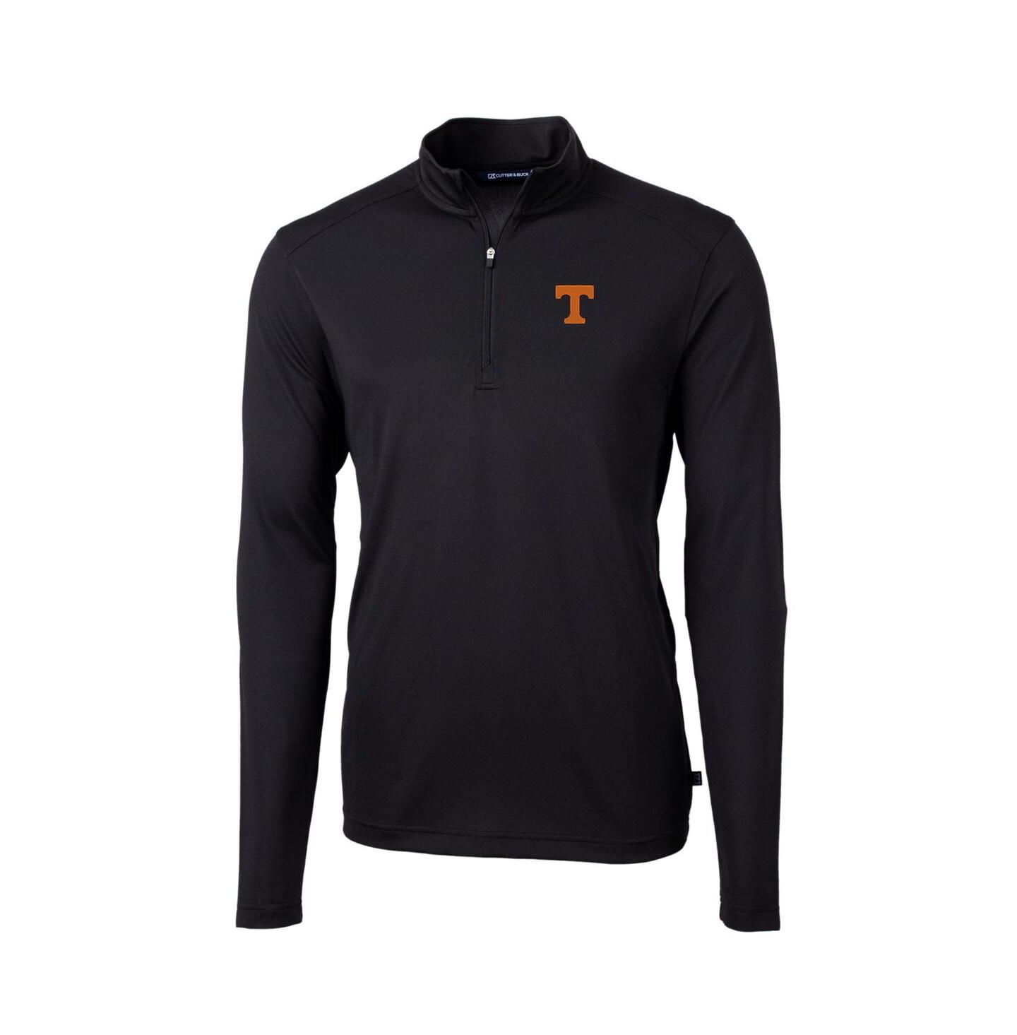 Мужская куртка Cutter & Buck Black Tennessee Volunteers Virtue Eco Pique Quarter-Zip — фото 2
