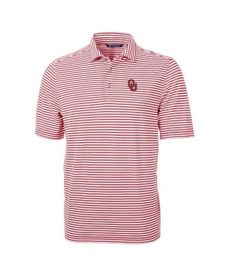 Men's Crimson Oklahoma Sooners Virtue Eco Pique Stripe Polo Shirt
