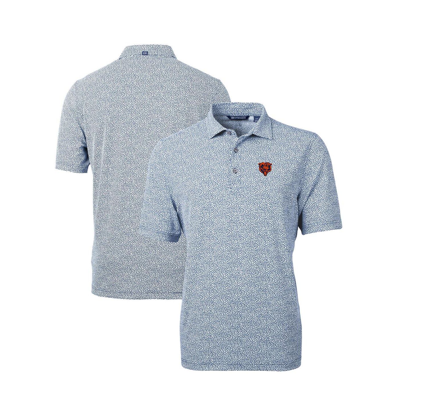 Men's Navy Chicago Bears Throwback Logo Virtue Eco-Pique Botanical Polo Shirt