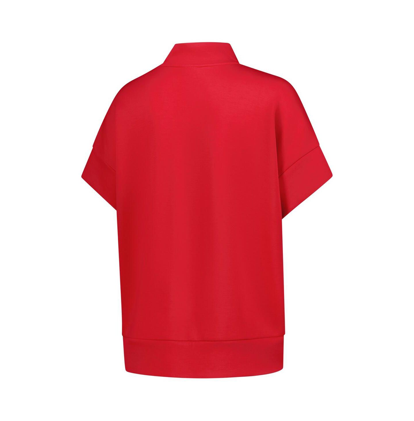 Женский топ ZooZatz Scarlet Ohio State Buckeyes Tri-Blend Quarter-Zip Flowy — фото 3