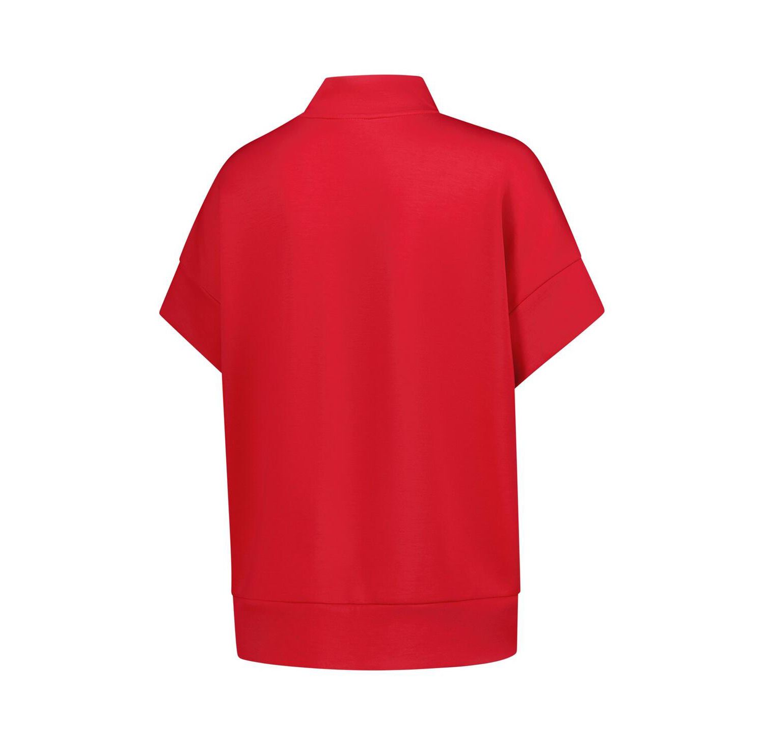 Women's Scarlet Ohio State Buckeyes Tri-Blend Quarter-Zip Flowy Top