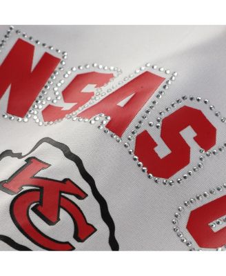 Women's Patrick Mahomes White Kansas City Chiefs Plus Size Bling V-Neck T-Shirt