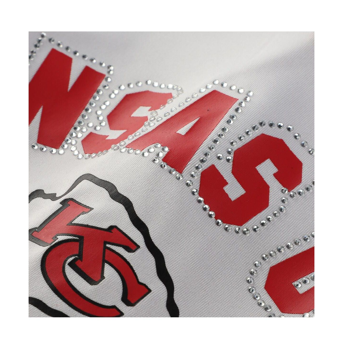 Женская футболка Fanatics Patrick Mahomes White Kansas City Chiefs Plus Size Bling V-Neck — фото 4