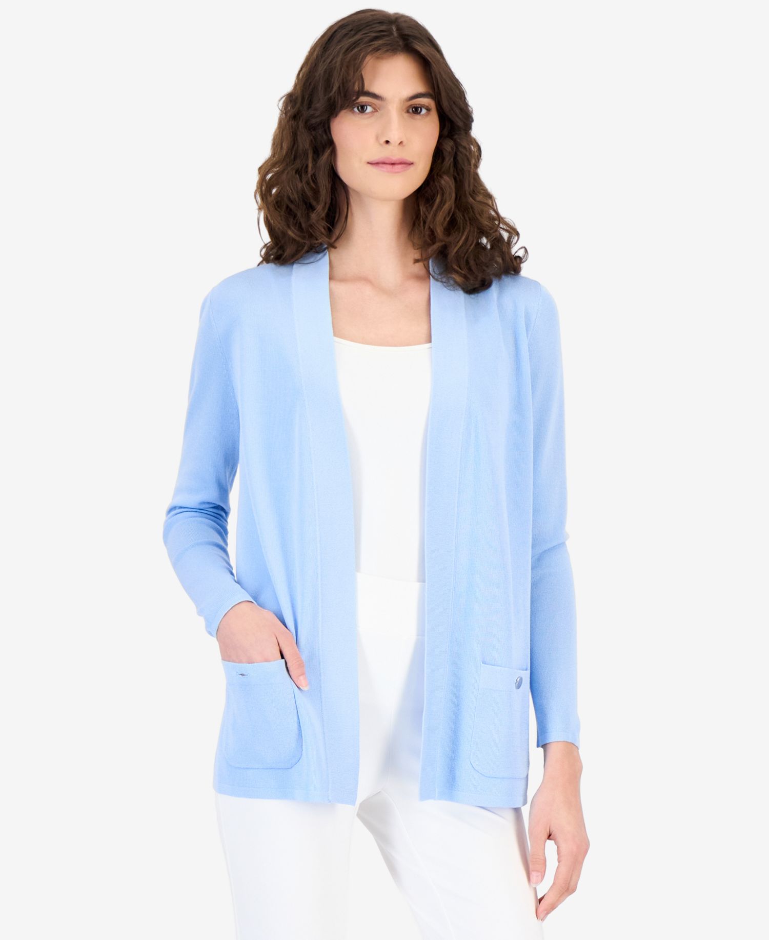 Women's Fine Rib Open-Front Malibu Cardigan