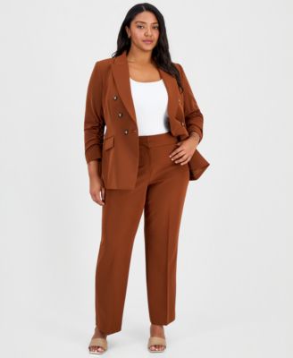 Plus Size Mid-Rise Straight-Leg Pants
