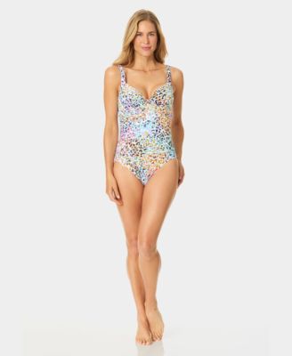Women's Drape-Front Underwire One-Piece Swimsuit