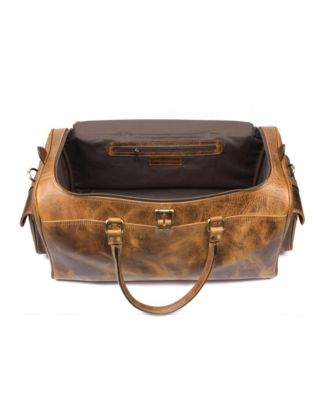 Vintage Brown Leather Travel Duffel Bag