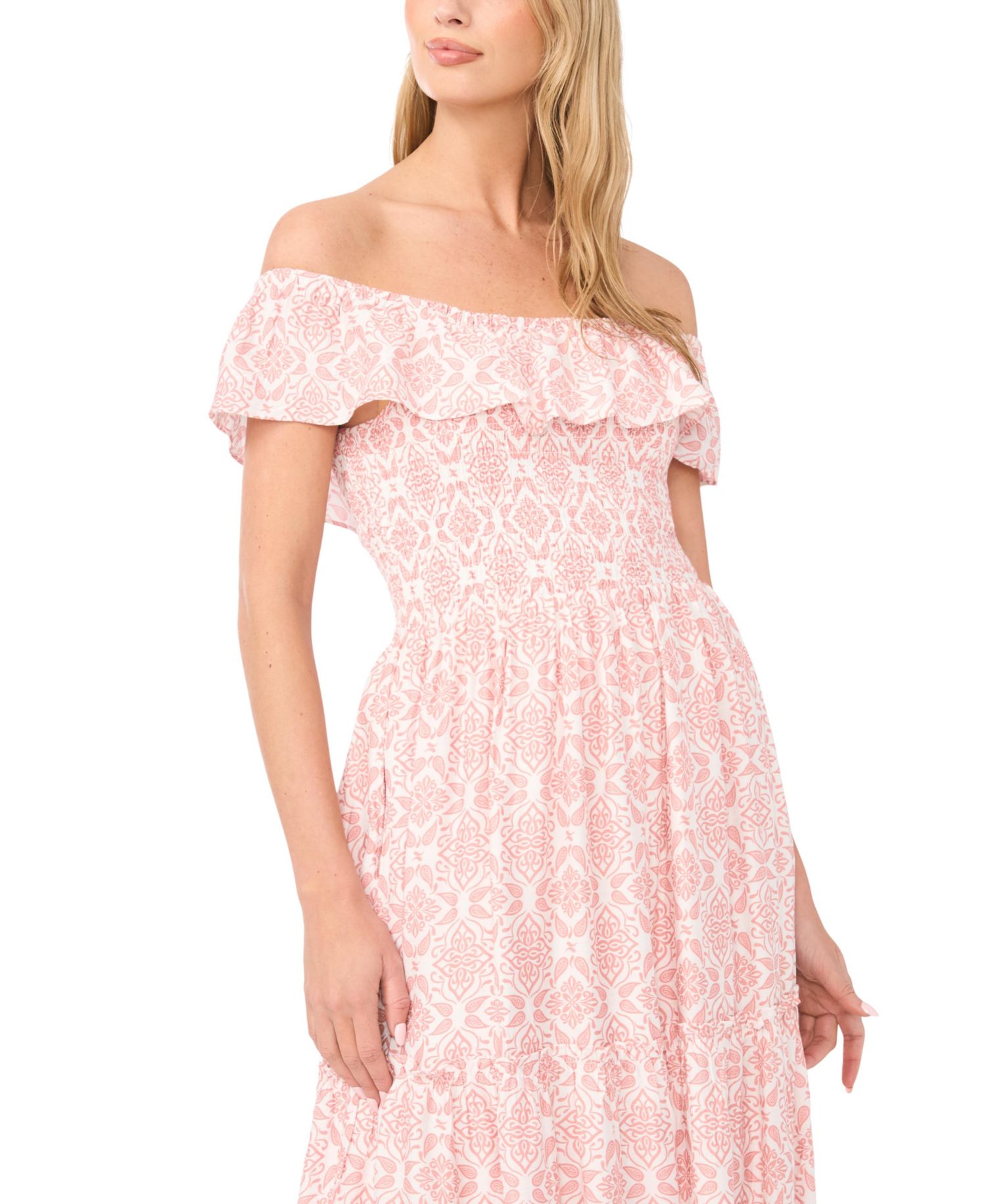 Women's Off-The-Shoulder Ruffle Tier Dress