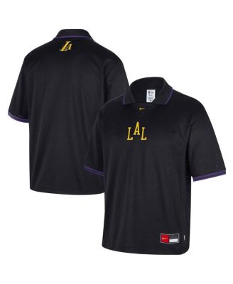 Men's Black Los Angeles Lakers 2025/26 City Edition Remix Courtside Air Half-Sleeve Polo Shirt