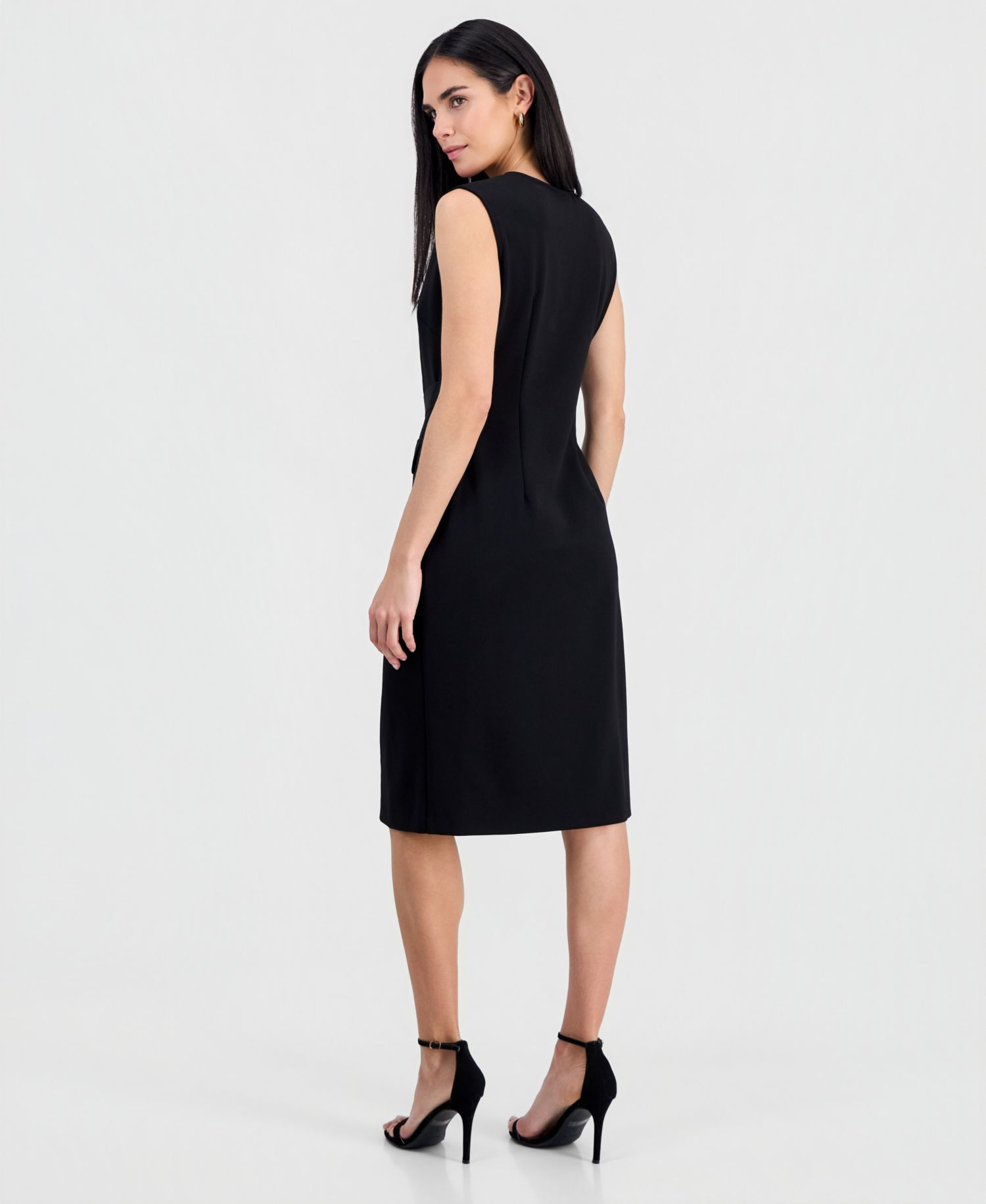 Petite Belted Sleeveless Dress