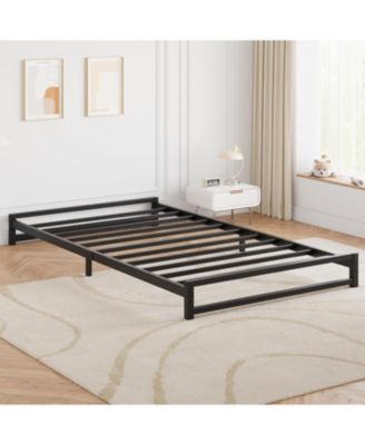 6 Inch Size Metal Platform Bed Frame with Steel Slat Support, Mattress Foundation and No Box Spring Needed, Easy Assembly