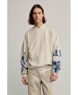 Men's Sweatshirt With Printed Sleeves