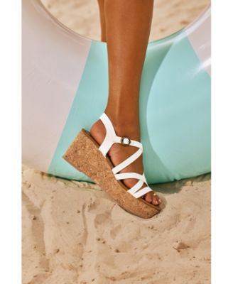 Women's Aurora Open Square Toe Strappy Wedge Sandals