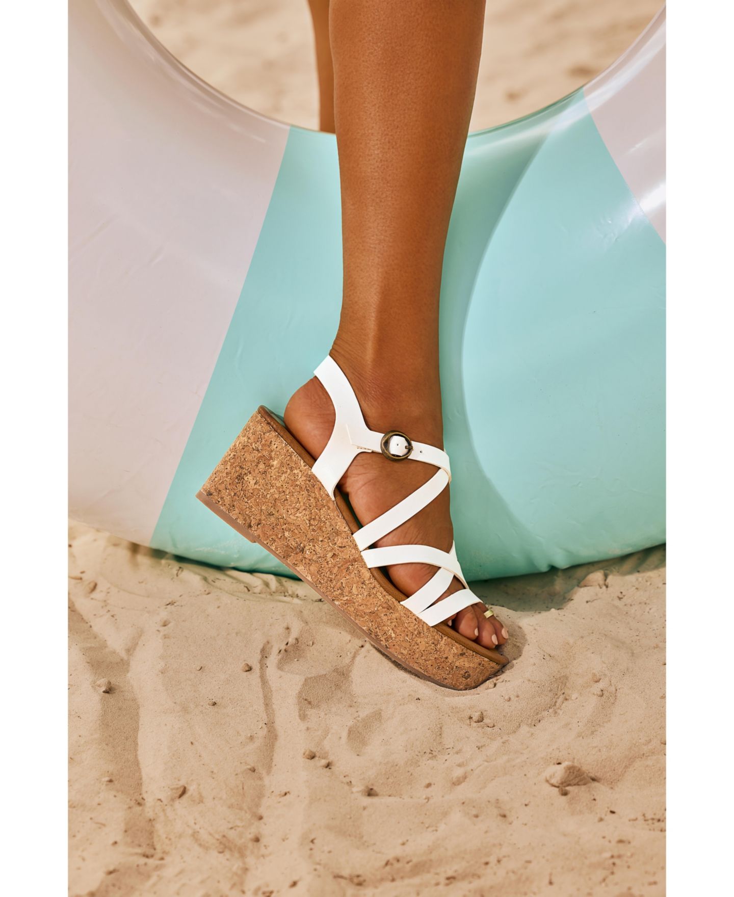 Женские сандалии Blowfish Malibu Aurora Open Square Toe Strappy Wedge, цвет: Чёрная искусственная кожа — фото 6