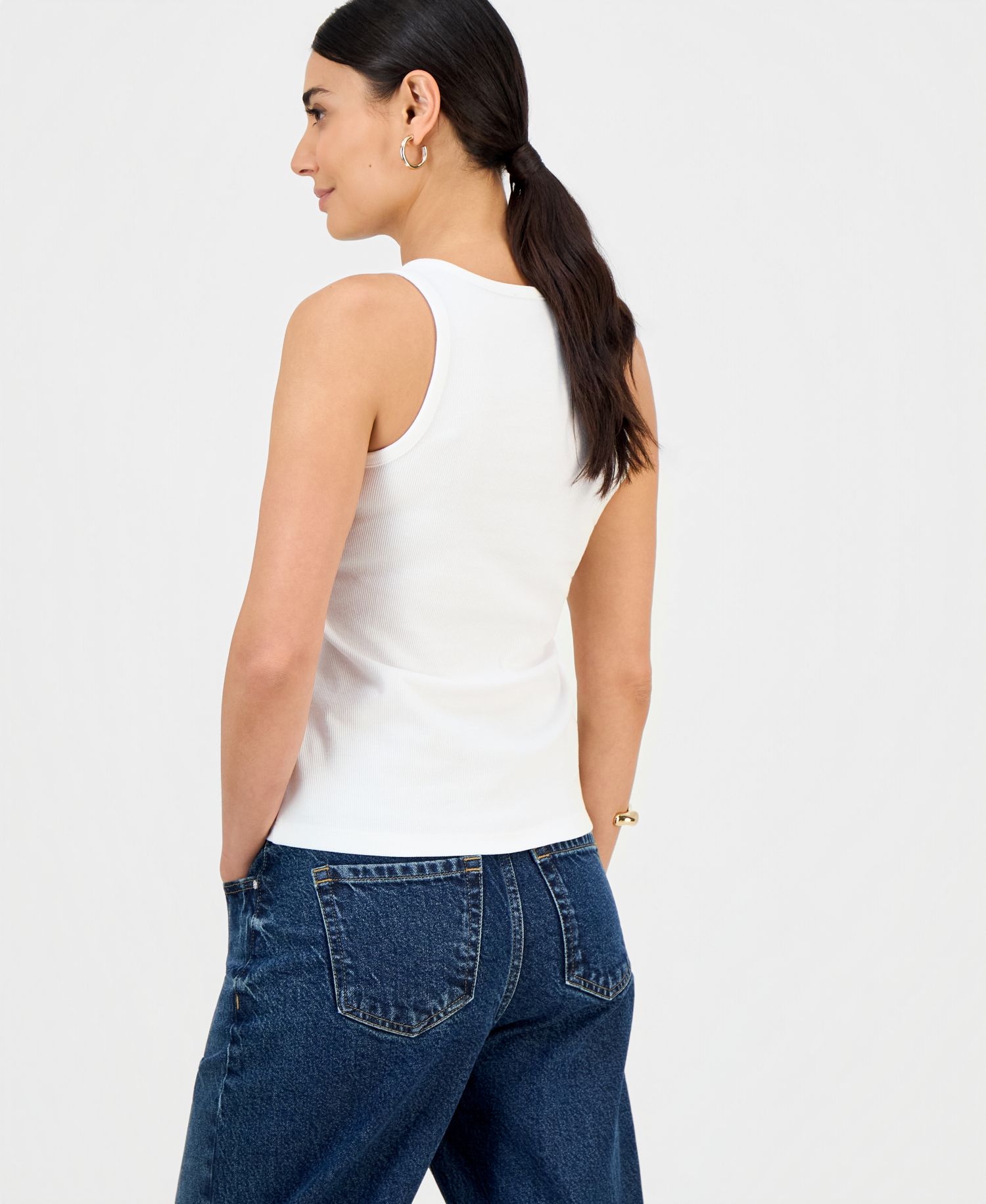 Petite Perfect Rib Hardware Tank Top