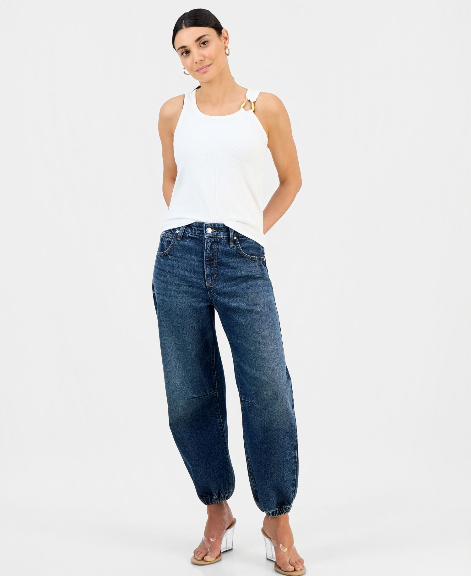 Petite Perfect Rib Hardware Tank Top