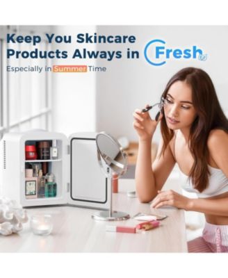 Portable Mini Fridge, 4L Skincare & Beverage Cooler (AC/DC)