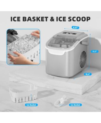 Portable Countertop Ice Maker, Fast Production with 2 Ice Sizes & Self-Cleaning