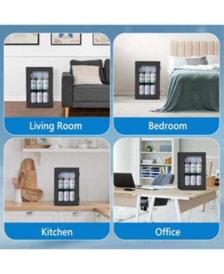 24-Can Beverage Cooler with Glass Door & LED Light