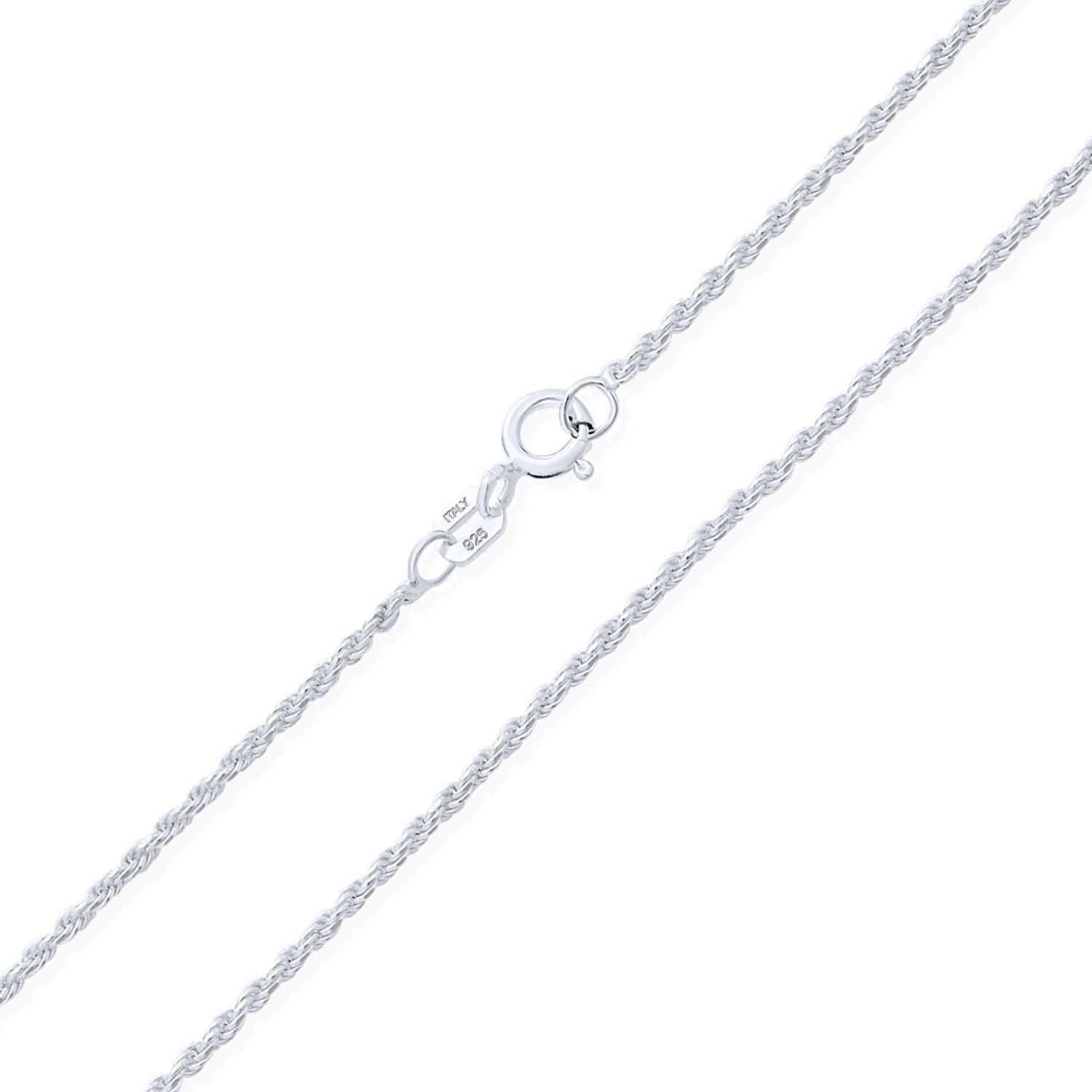 Classic Thin 2MM .925 Sterling Silver Strong Rope Chain Necklace