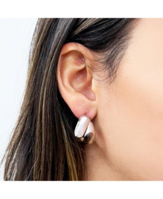 Crossover C-Hoop Earring Sterling Silver