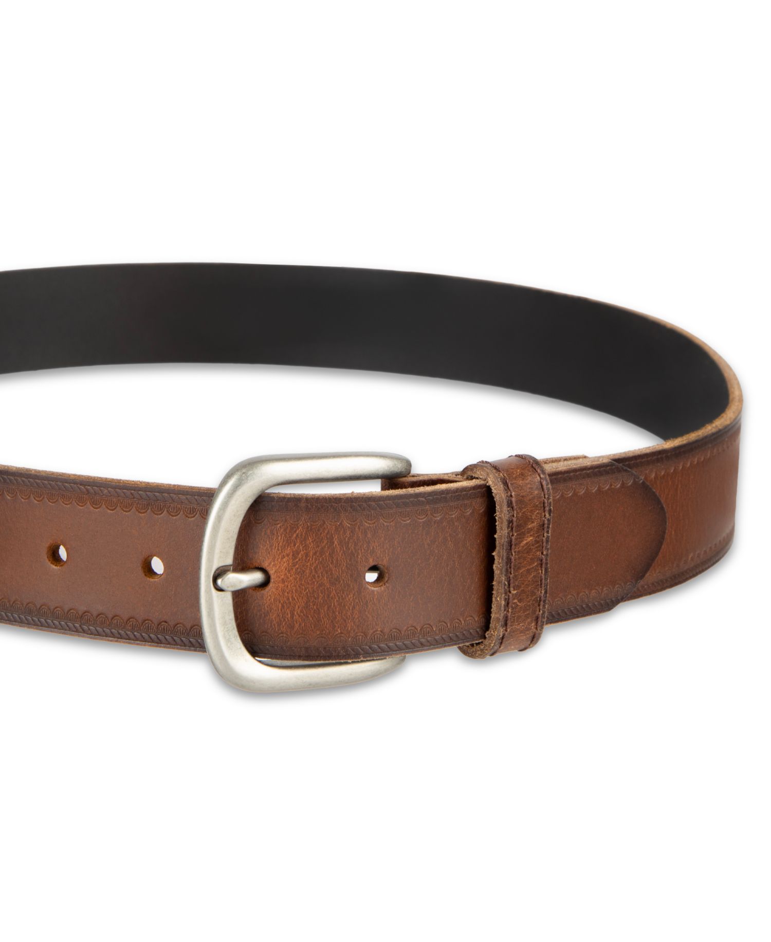 38MM Men's Western Edge Embossed Casual Leather Belt