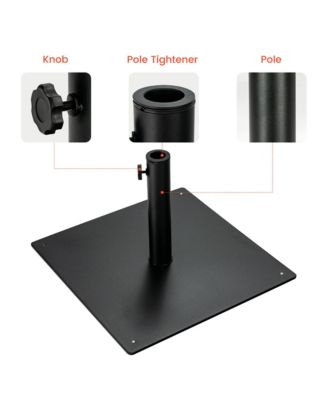 Square Weighted Patio Umbrella Base Stand 36 lbs Outdoor w/ 3 Adapters