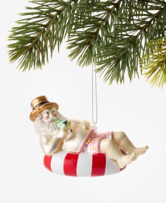 Florida Glass Beach Santa Ornament