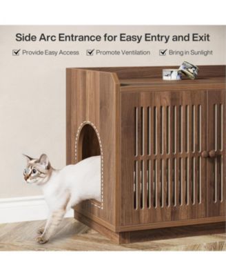 2 Cats Litter Box Enclosure, 55.1-Inch Extra Large Hidden Litter Box Furniture