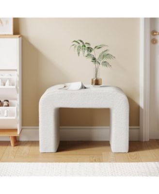 Foot Rest for Couch, Modern Faux Sherpa Ottoman Foot Stool