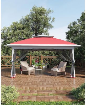 13x13 FT Gazebo Tent Outdoor Pop Up Canopy Tent with Netting, Adjustable Height Instant Gazebos