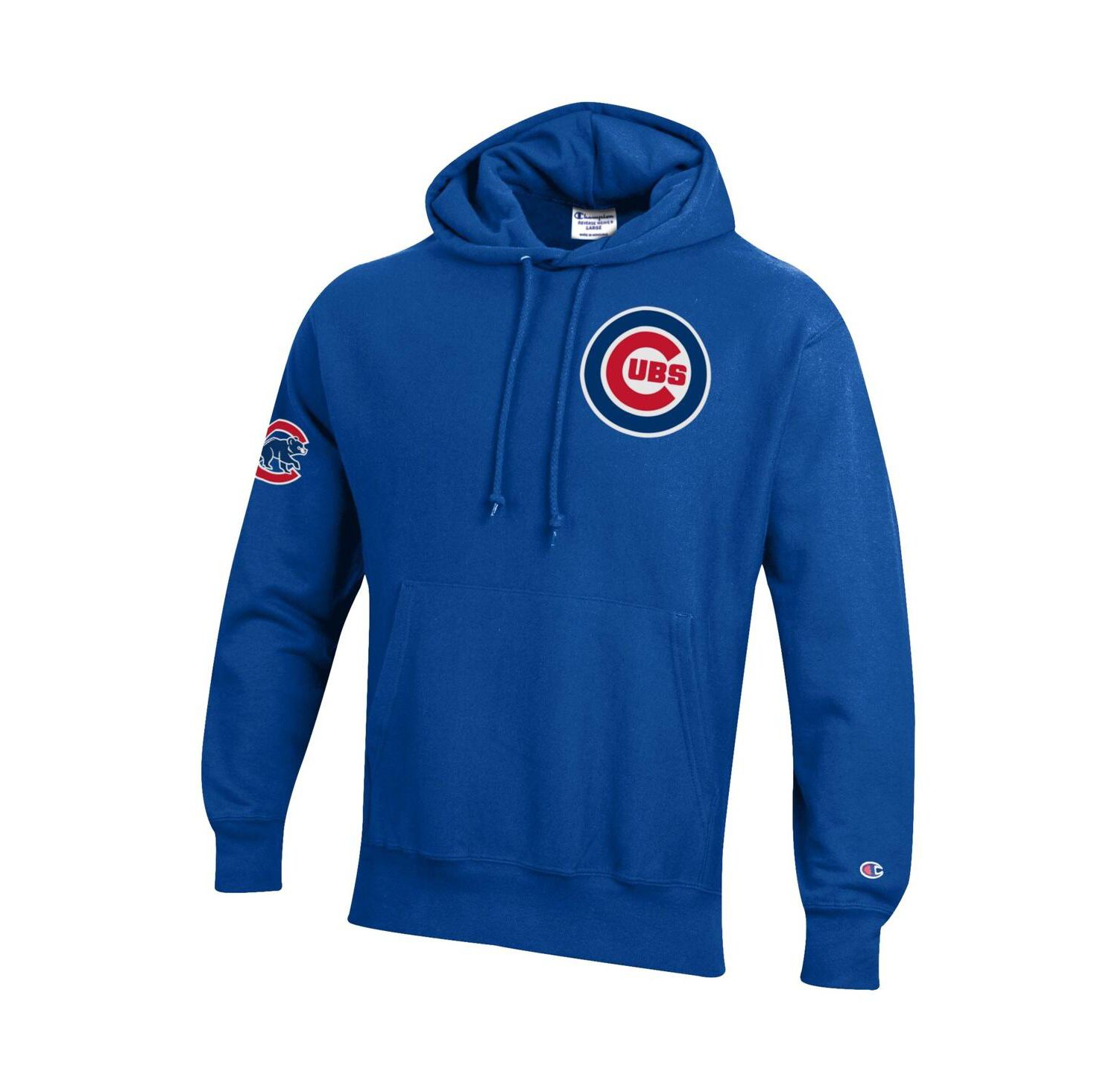 Men's Royal Chicago Cubs Reverse Weave Chenille Hoodie