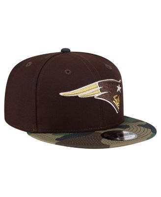 Men's Dark Brown New England Patriots Burnt Wood Camo 9FIFTY Snapback Hat