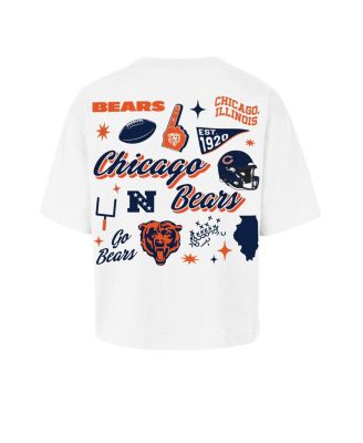 Women's White Chicago Bears Collage Script Reed City T-Shirt