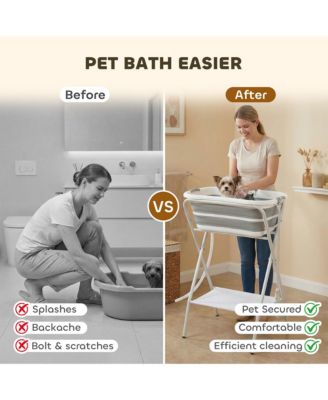 Dog Bath Tub Dog Washing Station Elevated Foldable