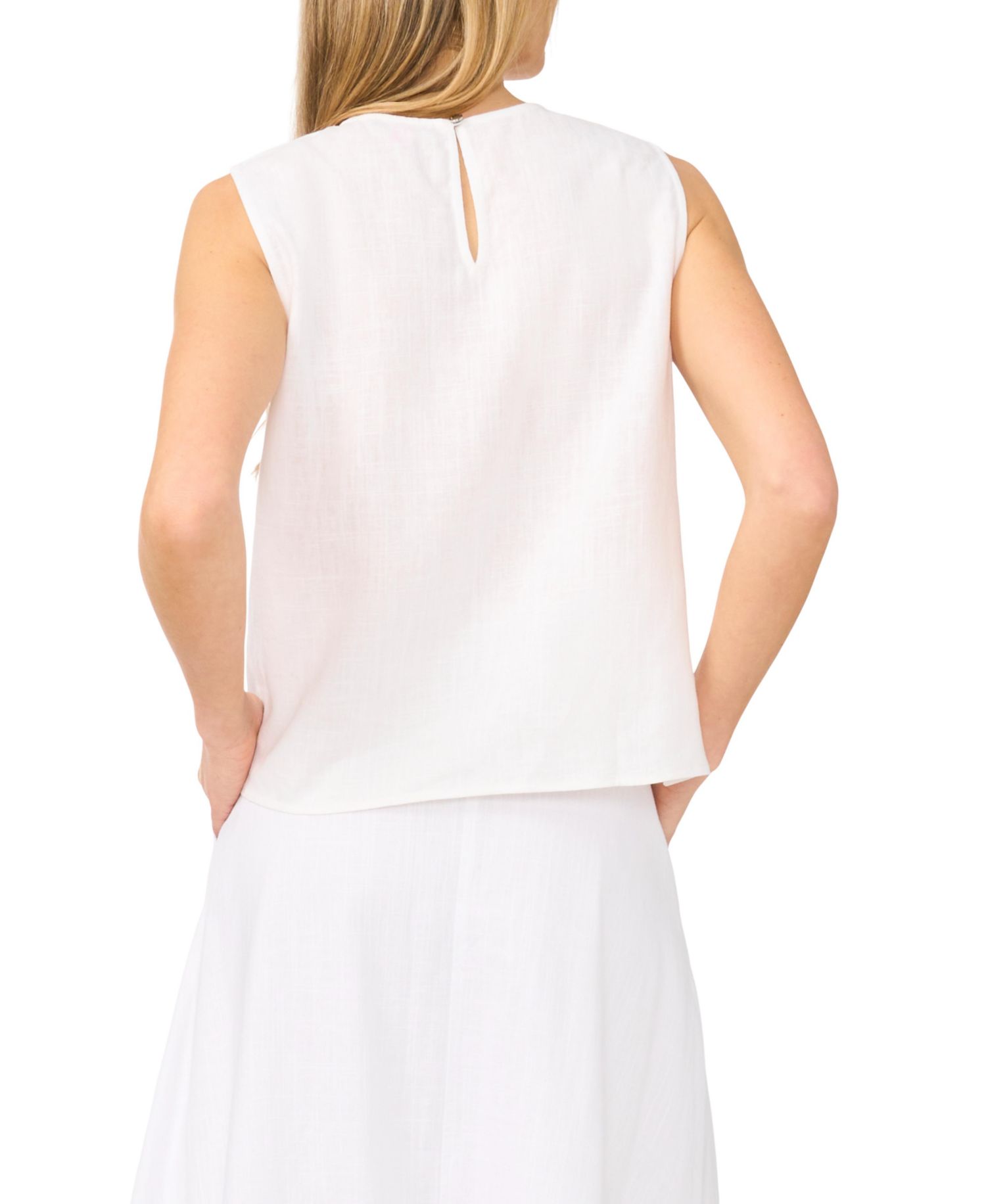Plus Size Sleeveless Crewneck Blouse