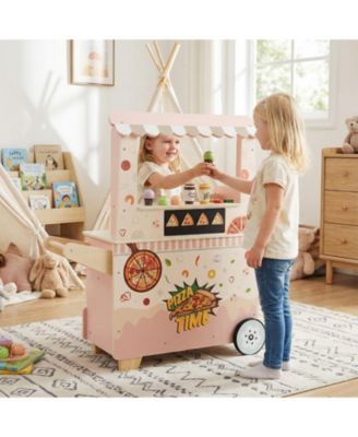 Kids Play Food Truck Toy with Pizza Oven and Snack Cart