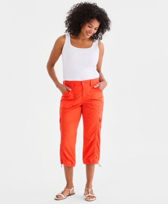 Women's Mid-Rise Cargo Capri Pants