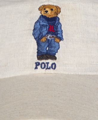 Men's Classic Linen Bear Baseball Cap