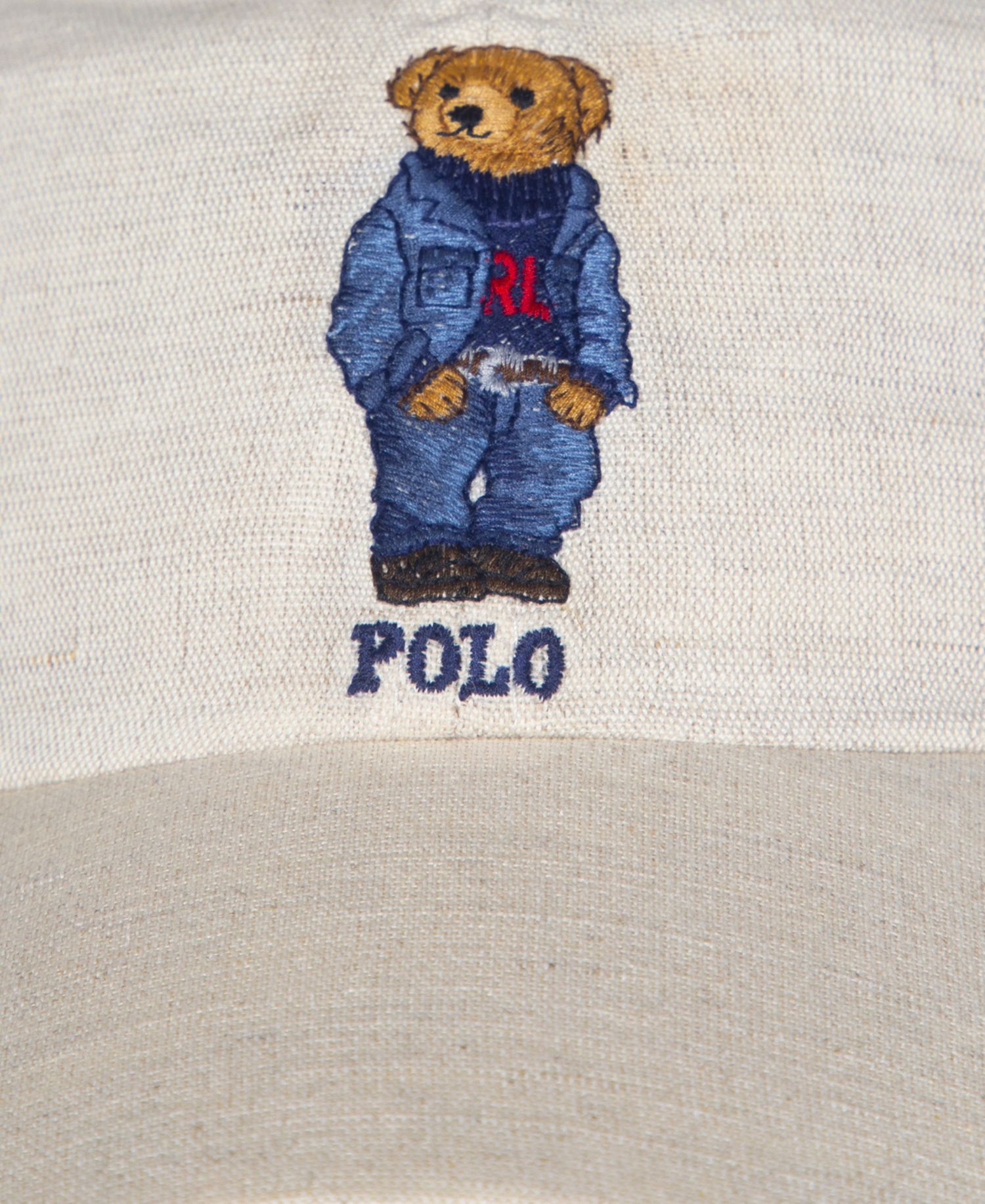 Men's Classic Linen Bear Baseball Cap