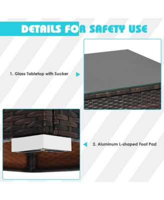 6PCS Patio Conversation Set Rattan Sectional Furniture Set w/ Cushions