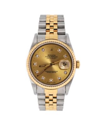 Oyster Perpetual Datejust Automatic Watch in Stainless Steel and Gold with Diamond Markers 36mm