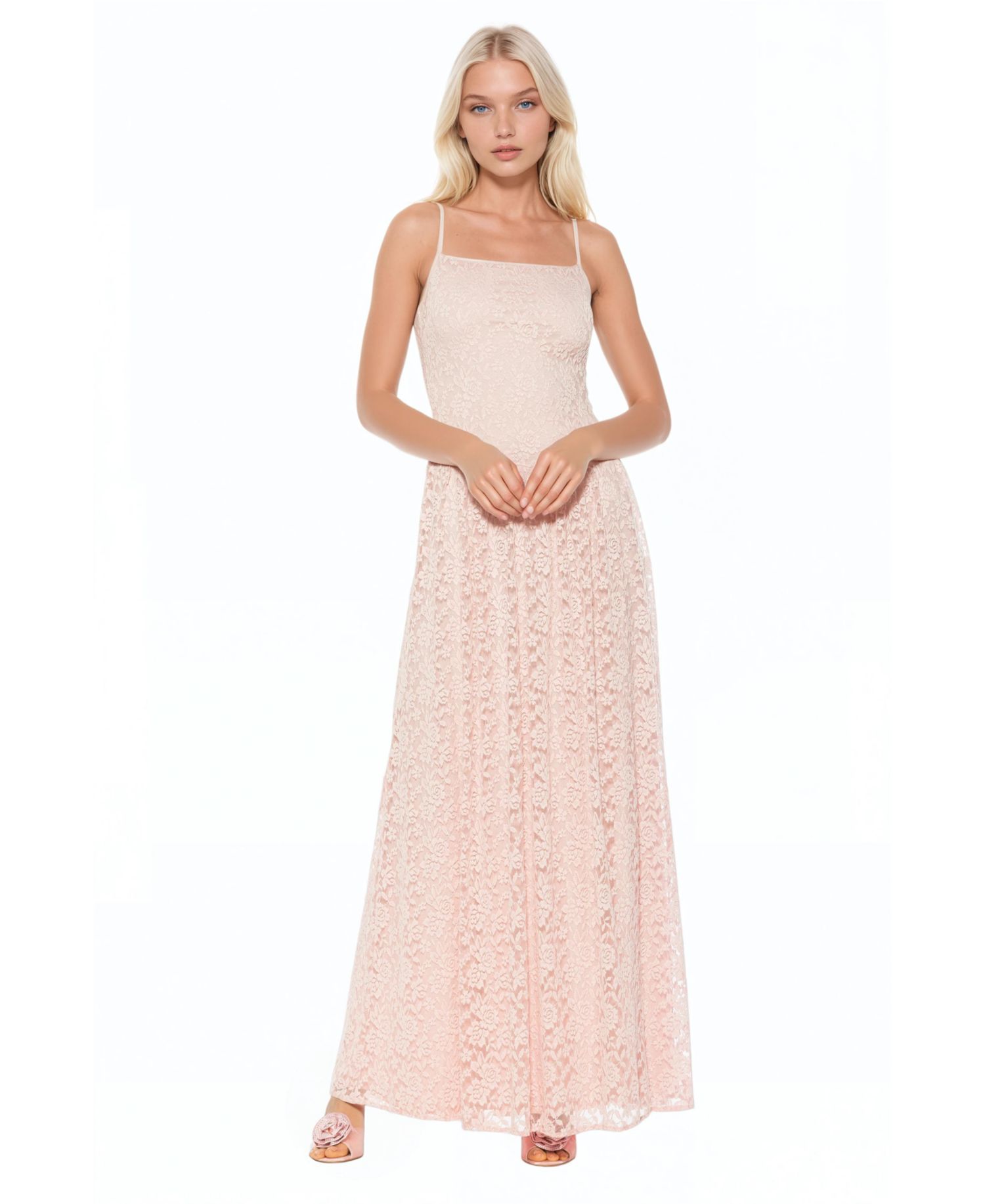 Women's Marin Draped Bodice Dropped Waist Gown Dress