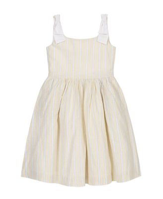 Toddler Girls Linen Bow Shoulder Dress