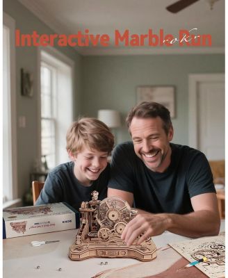 3D Wooden Puzzle for Adult, Wooden Marble Run Set, Model Building Kits, DIY Gear Ball Challenge
