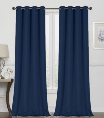 2 Piece For Extra Long Windows Grommet Top Blackout Curtain Panels - 95 in. Long